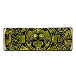 Black And Yellow Maya Calendar Print Long Kitchen Mat