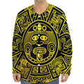 Black And Yellow Maya Calendar Print Long Sleeve Baseball Jersey