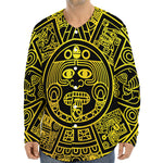 Black And Yellow Maya Calendar Print Long Sleeve Baseball Jersey