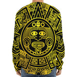 Black And Yellow Maya Calendar Print Long Sleeve Baseball Jersey