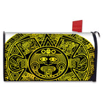Black And Yellow Maya Calendar Print Mailbox Cover