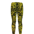 Black And Yellow Maya Calendar Print Men's Leggings