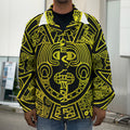 Black And Yellow Maya Calendar Print Men's Shirt Jacket