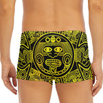 Black And Yellow Maya Calendar Print Men's Short Boxer Briefs