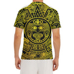 Black And Yellow Maya Calendar Print Men's Short Sleeve Rash Guard