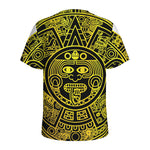 Black And Yellow Maya Calendar Print Men's Sports T-Shirt