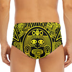 Black And Yellow Maya Calendar Print Men's Triangle Swim Briefs