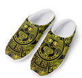 Black And Yellow Maya Calendar Print Mesh Casual Shoes