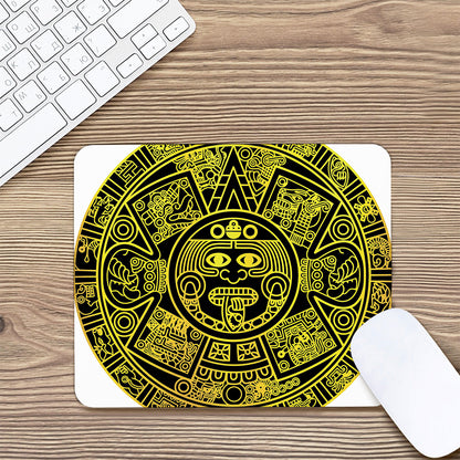 Black And Yellow Maya Calendar Print Mouse Pad