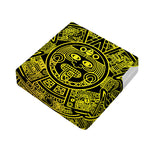 Black And Yellow Maya Calendar Print Outdoor Seat Cushion Cover