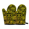 Black And Yellow Maya Calendar Print Oven Mitts