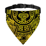 Black And Yellow Maya Calendar Print Over The Collar Dog Bandana