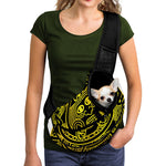 Black And Yellow Maya Calendar Print Pet Sling Carrier