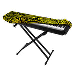Black And Yellow Maya Calendar Print Piano Keyboard Cover