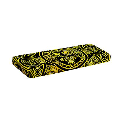 Black And Yellow Maya Calendar Print Piano Keyboard Cover