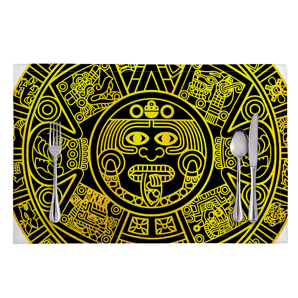 Black And Yellow Maya Calendar Print Placemat