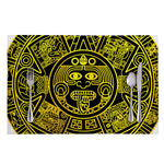 Black And Yellow Maya Calendar Print Placemat