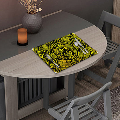 Black And Yellow Maya Calendar Print Placemat