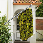 Black And Yellow Maya Calendar Print Polyester Flag