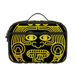 Black And Yellow Maya Calendar Print Portable Lunch Bag