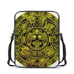 Black And Yellow Maya Calendar Print Rectangular Crossbody Bag