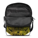 Black And Yellow Maya Calendar Print Rectangular Crossbody Bag
