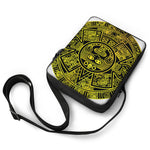 Black And Yellow Maya Calendar Print Rectangular Crossbody Bag