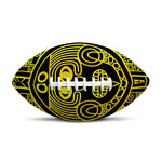Black And Yellow Maya Calendar Print Rugby Ball