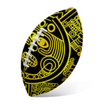 Black And Yellow Maya Calendar Print Rugby Ball