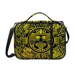 Black And Yellow Maya Calendar Print Shoulder Strap Bible Bag