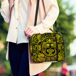 Black And Yellow Maya Calendar Print Shoulder Strap Bible Bag