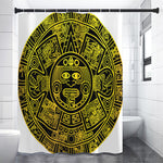 Black And Yellow Maya Calendar Print Shower Curtain