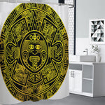 Black And Yellow Maya Calendar Print Shower Curtain