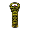 Black And Yellow Maya Calendar Print Single Neoprene Wine Tote