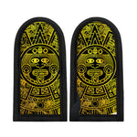 Black And Yellow Maya Calendar Print Skillet Handle Cover