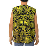 Black And Yellow Maya Calendar Print Sleeveless Baseball Jersey