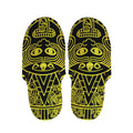 Black And Yellow Maya Calendar Print Slippers