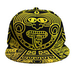 Black And Yellow Maya Calendar Print Snapback Cap