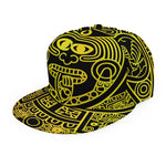 Black And Yellow Maya Calendar Print Snapback Cap