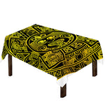 Black And Yellow Maya Calendar Print Tablecloth
