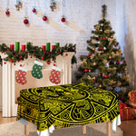 Black And Yellow Maya Calendar Print Tablecloth