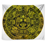 Black And Yellow Maya Calendar Print Tapestry