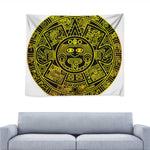 Black And Yellow Maya Calendar Print Tapestry