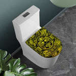 Black And Yellow Maya Calendar Print Toilet Lid Cover