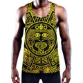 Black And Yellow Maya Calendar Print Men's Workout Tank Top