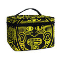 Black And Yellow Maya Calendar Print Travel Makeup Bag