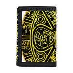 Black And Yellow Maya Calendar Print Trifold Wallet