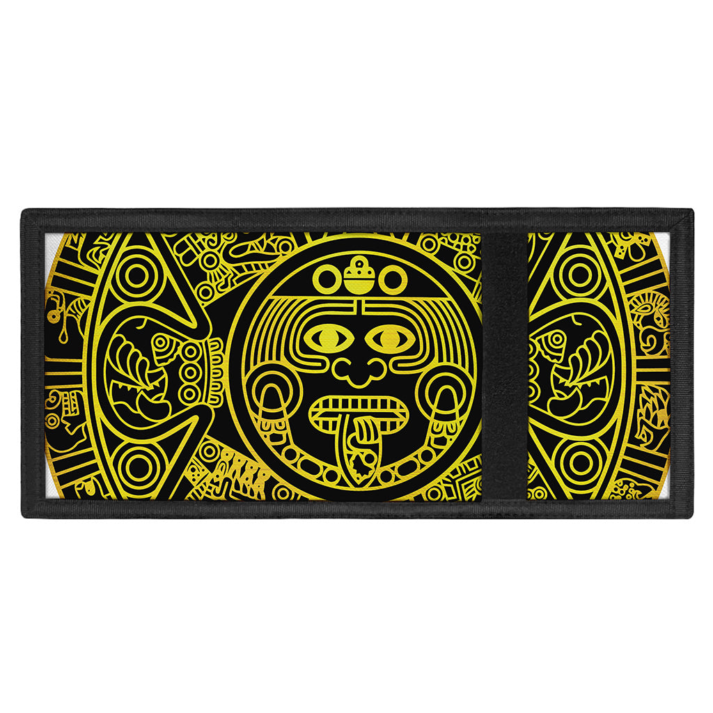 Black And Yellow Maya Calendar Print Trifold Wallet