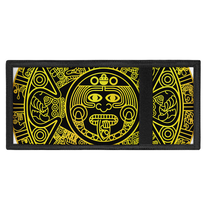 Black And Yellow Maya Calendar Print Trifold Wallet