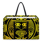 Black And Yellow Maya Calendar Print Utility Tote Bag